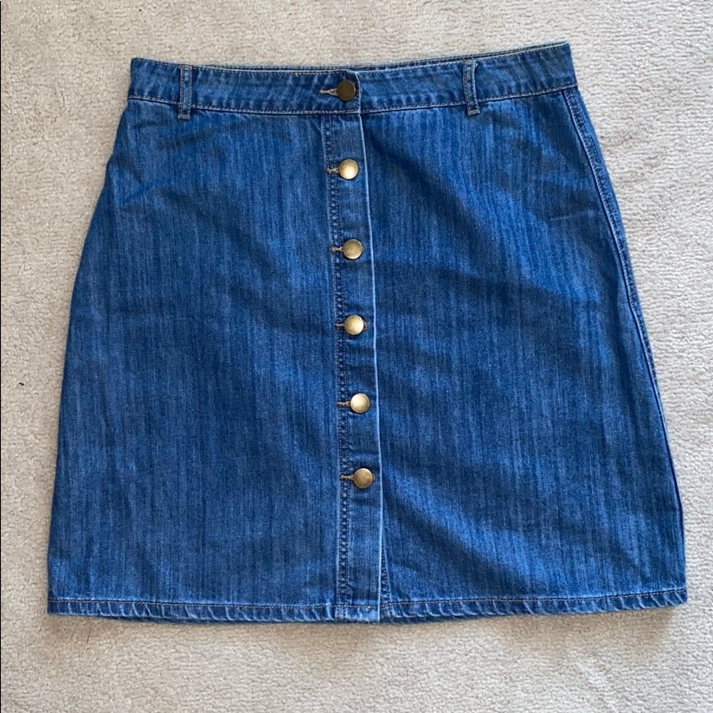 Denim button down skirt